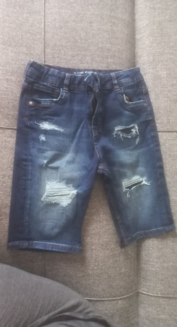 Erkek Kot Şort, Gevşek Kesim, Tokalı, Lacivert - Görsel 2