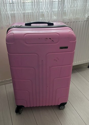 Pastel Pembe Fermuarlı  Valizi - Görsel 2