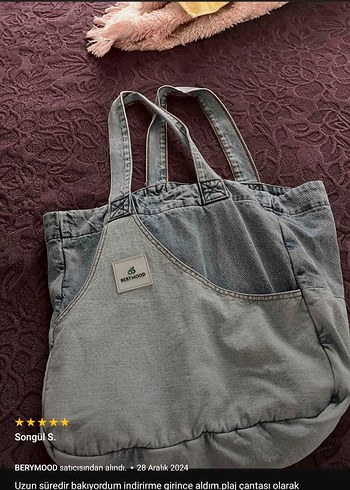 Gri Denim Fermuarlı Kadın Omuz Çantası