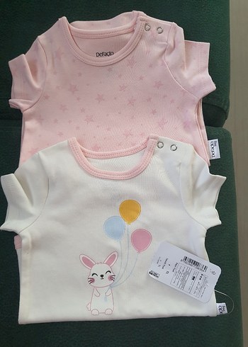 Bebek Kız Kısa Kollu Baskılı Body Seti