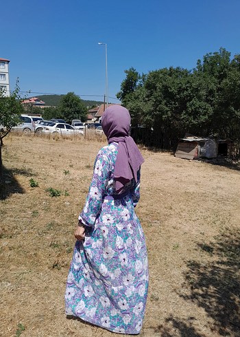 Diğer Mor Bağlamalı Uzun Bohem Elbise