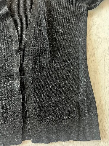 Siyah ceket 1 2 defa kullandım simli kumaşı - Görsel 2