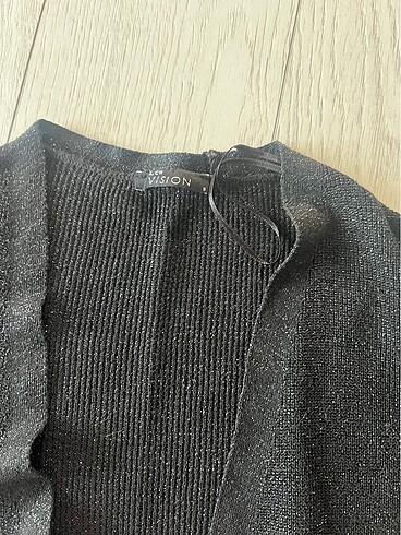 Siyah ceket 1 2 defa kullandım simli kumaşı - Görsel 3