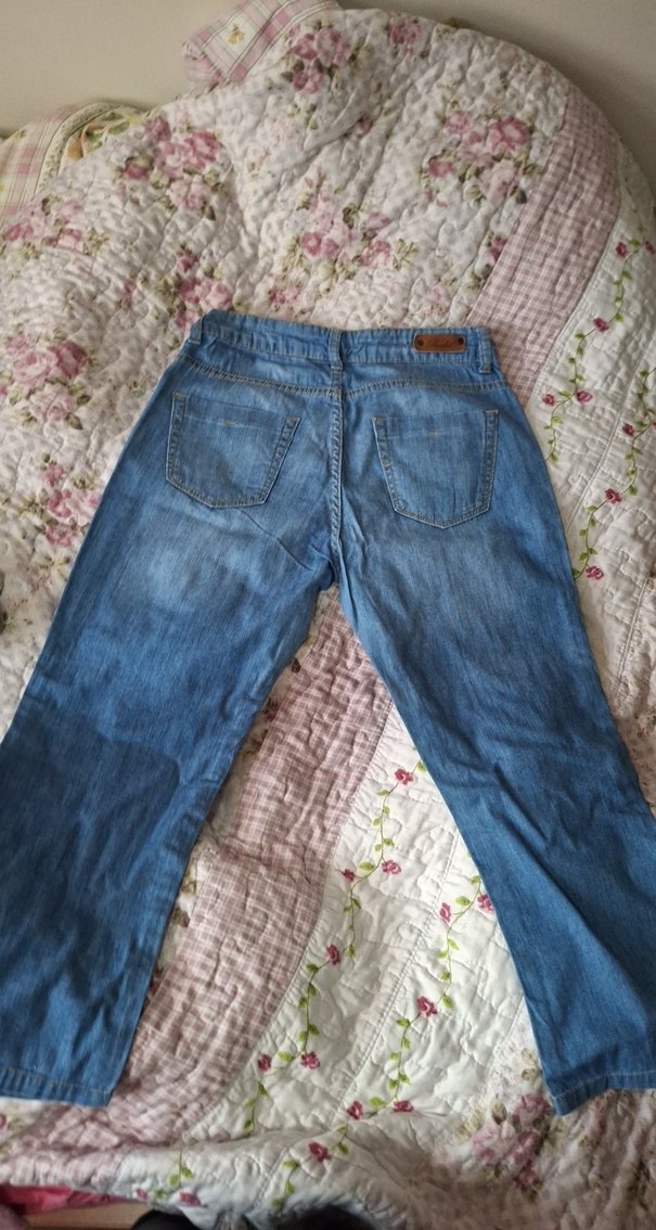 Mavi Bol Kesimi capri Boy Denim Pantolon - Görsel 2