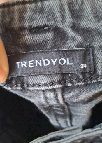 Gri Bohem Salaş Midi Denim Pantolon - Görsel 3