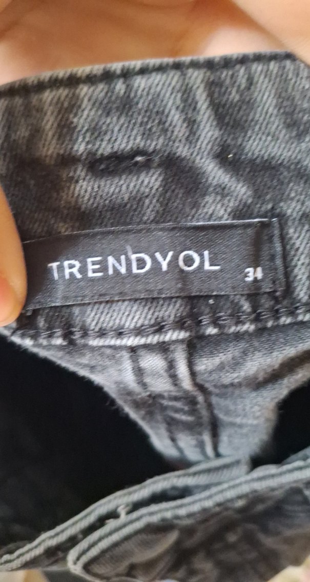 Gri Bohem Salaş Midi Denim Pantolon - Görsel 3