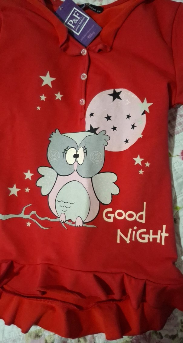 Kırmızı Baskılı Uzun Kollu Tişört - Görsel 2