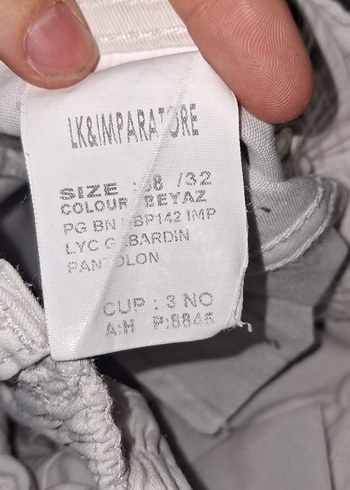 Kadın Beyaz Pamuklu Midi Kumaş Pantolon - Görsel 4