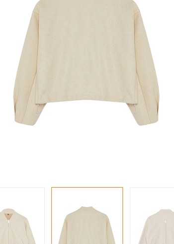 Bej Kadın Midi Boy Rahat Kesim Mont - Görsel 2