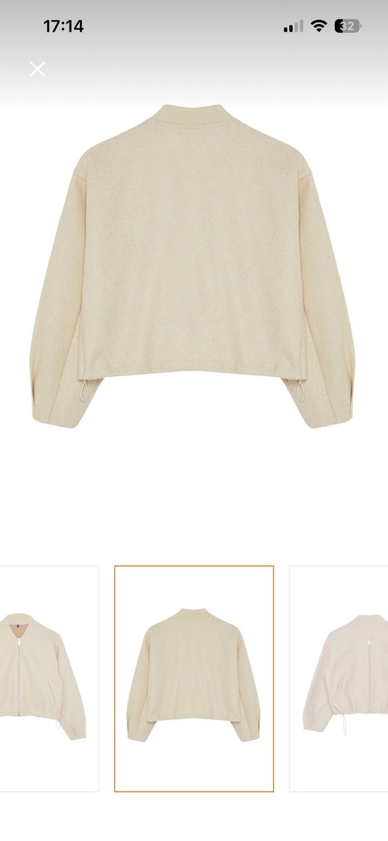 Bej Kadın Midi Boy Rahat Kesim Mont - Görsel 2