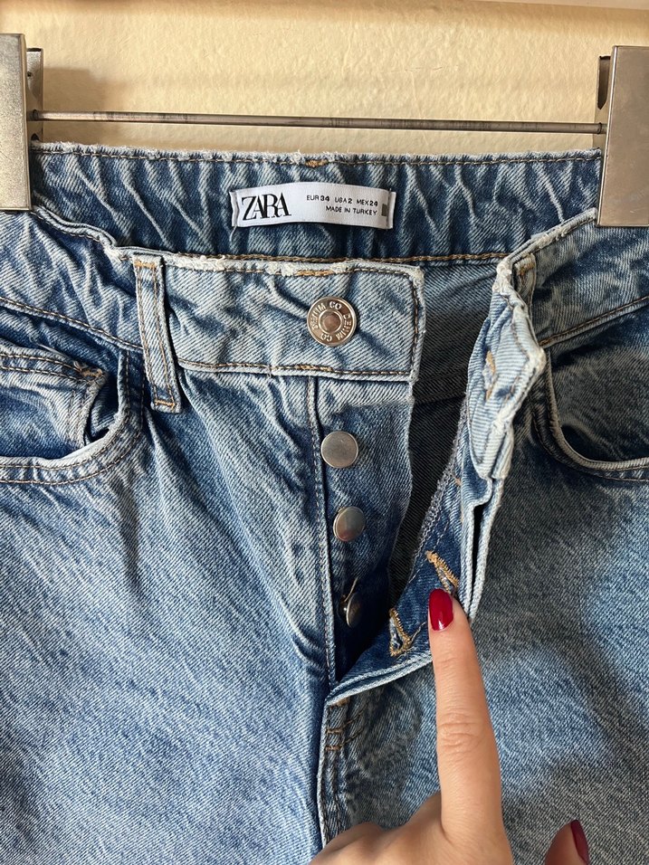 Zara Mavi Kadın Denim Pantolon - Görsel 3