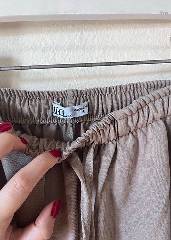 Bej Bol Kesim Keten Kadın Pantolon - Görsel 2