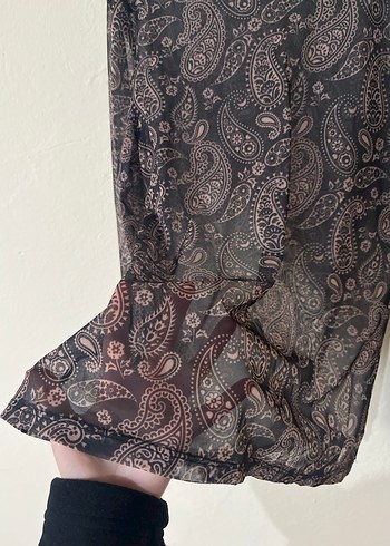 Dantel Detaylı Uzun Kollu Bohem Bluz - Görsel 4