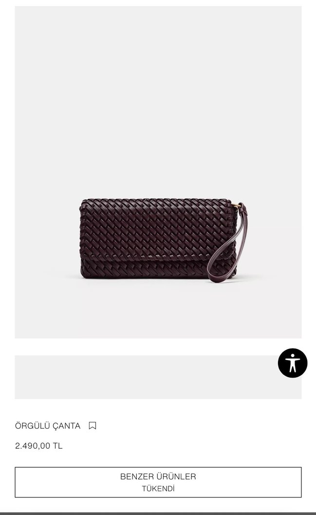 Kadın Örgülü Kahverengi Deri Clutch Çanta - Görsel 2