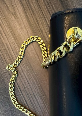 Celine Triomphe Zincir Detaylı Altın Kadın Çanta - Görsel 4