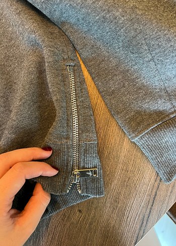 Beymen Club Gri Kadın Baskılı Pamuklu Sweatshirt - Görsel 4