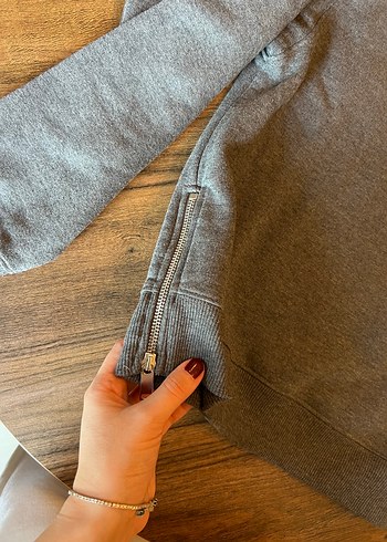 Beymen Club Gri Kadın Baskılı Pamuklu Sweatshirt - Görsel 3