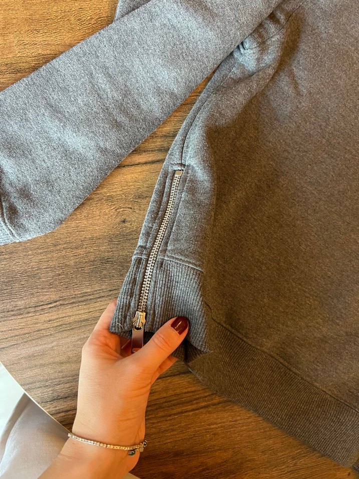 Beymen Club Gri Kadın Baskılı Pamuklu Sweatshirt - Görsel 3