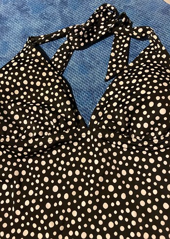 Siyah Beyaz Puantiyeli Mayo 38/48 ölçüsü - Görsel 2