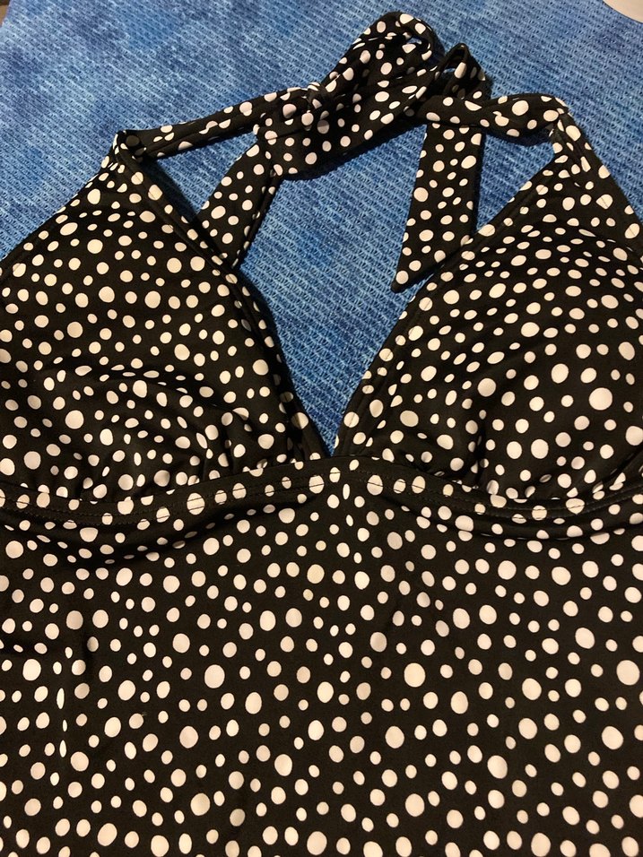 Siyah Beyaz Puantiyeli Mayo 38/48 ölçüsü - Görsel 2