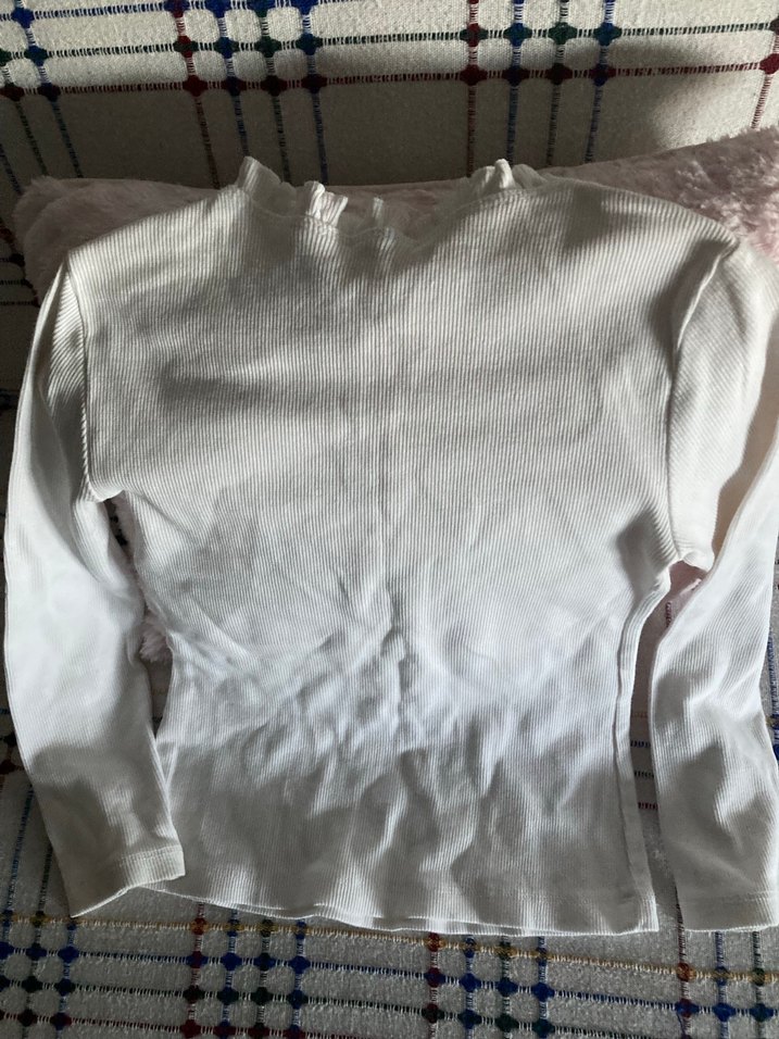 Kız Çocuk Beyaz Uzun Kollu Payetli Tişört - Görsel 3