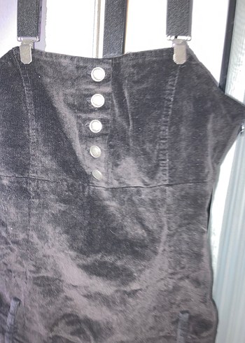 Kahverengi fitilli kadife slopet - Görsel 2