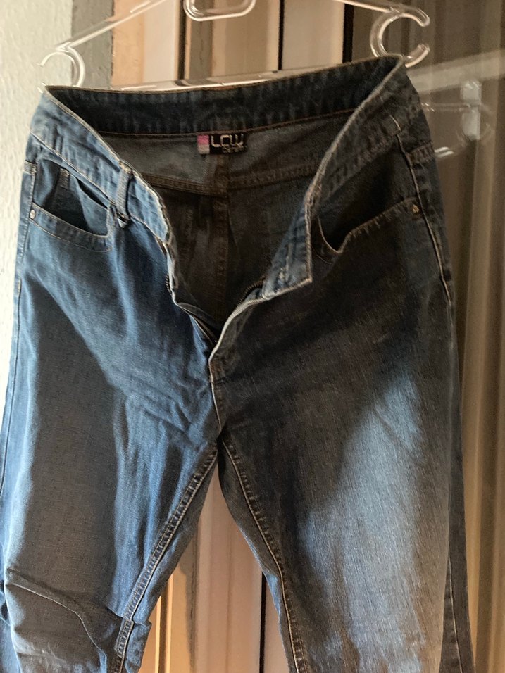 Erkek Mavi Midi Denim Bol Kesim Kot Pantolon 32 beden - Görsel 2