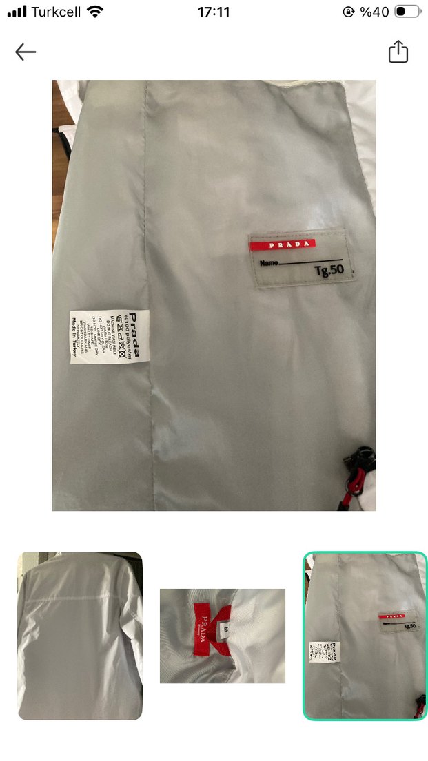 Prada Beyaz Yağmurluk — görsel 6/6