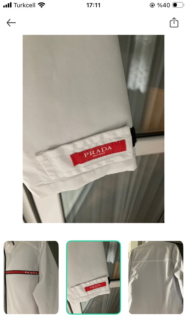 Prada Beyaz Yağmurluk — görsel 3/6