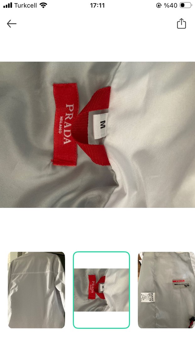 Prada Beyaz Yağmurluk — görsel 5/6