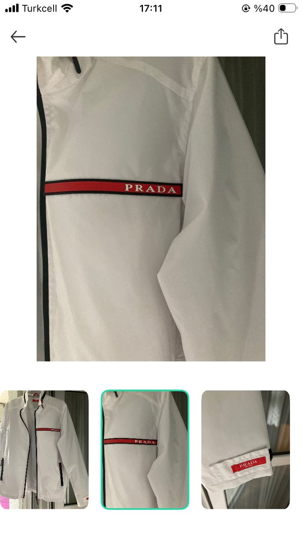 Prada Beyaz Yağmurluk — görsel 2/6