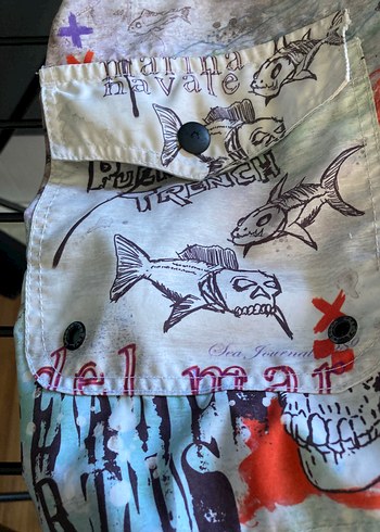 Renkli Baskılı Erkek Midi Şort - Görsel 3