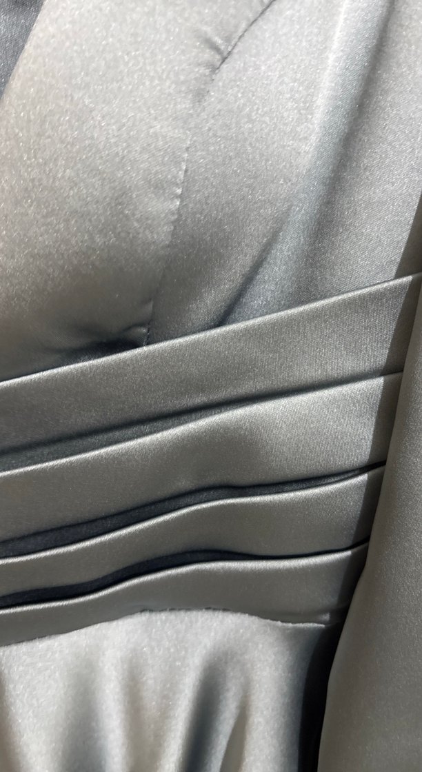 Parlak Altın Renkli Uzun Drapeli Kadın Abiye Elbise - Görsel 5