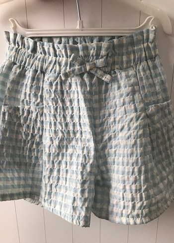 Nakışlı Vintage Kızlar Beyaz Kısa Kollu Gömlek şort takım - Görsel 5