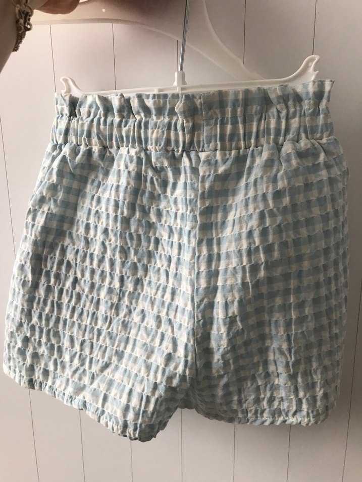 Nakışlı Vintage Kızlar Beyaz Kısa Kollu Gömlek şort takım - Görsel 4