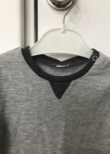H&M marka Uzun Kollu Gri Bebek Body - Görsel 4