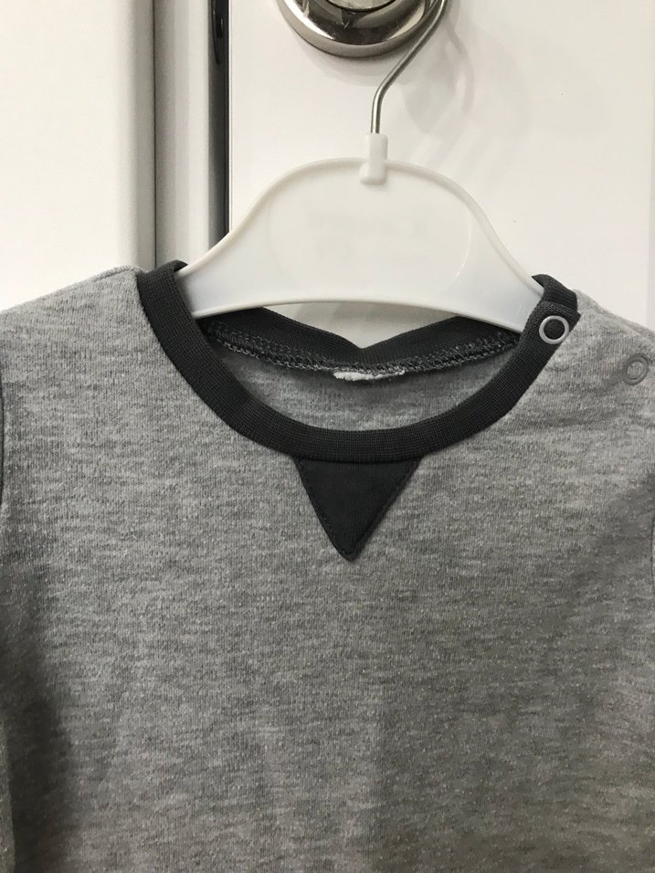 H&M marka Uzun Kollu Gri Bebek Body - Görsel 4