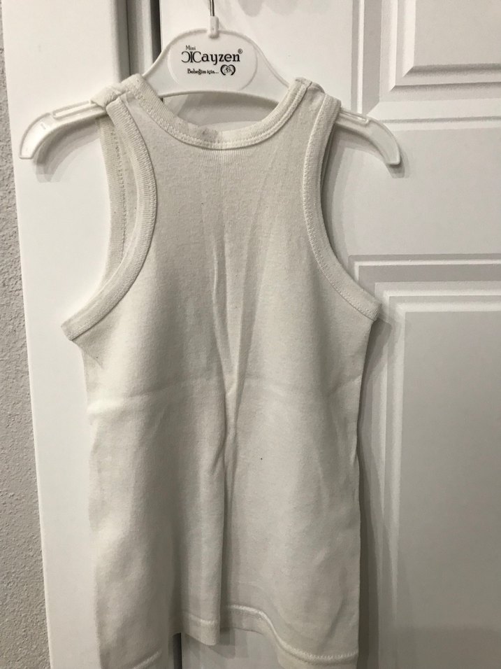 Beyaz Çocuk Atlet %100 pamuk - Görsel 2