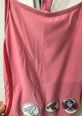 Adidas orjinal 7-8-9 yaş Düğmeli Pembe Nakışlı Çocuk mayo - Görsel 4