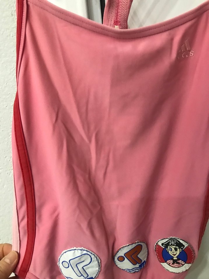 Adidas orjinal 7-8-9 yaş Düğmeli Pembe Nakışlı Çocuk mayo - Görsel 4
