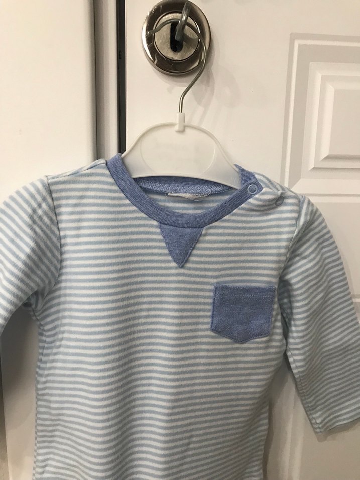 H&MÇizgili Uzun Kollu Bebek Body - Görsel 3