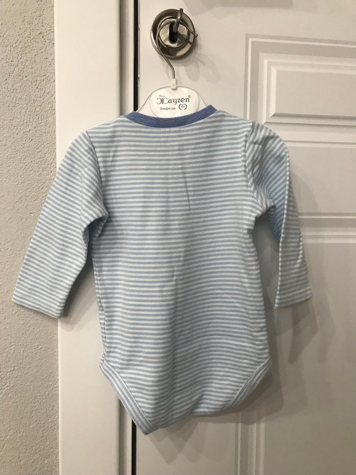 H&MÇizgili Uzun Kollu Bebek Body - Görsel 4