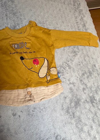 Diğer Sarı Baskılı Düğmeli Erkek Sweatshirt