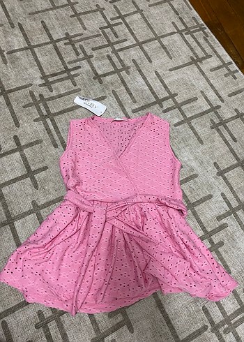 Diğer Dantel Detaylı Pembe V Yaka Kadın Bluz