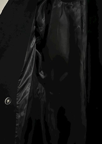 Siyah Tek Düğmeli Kaban - Görsel 3