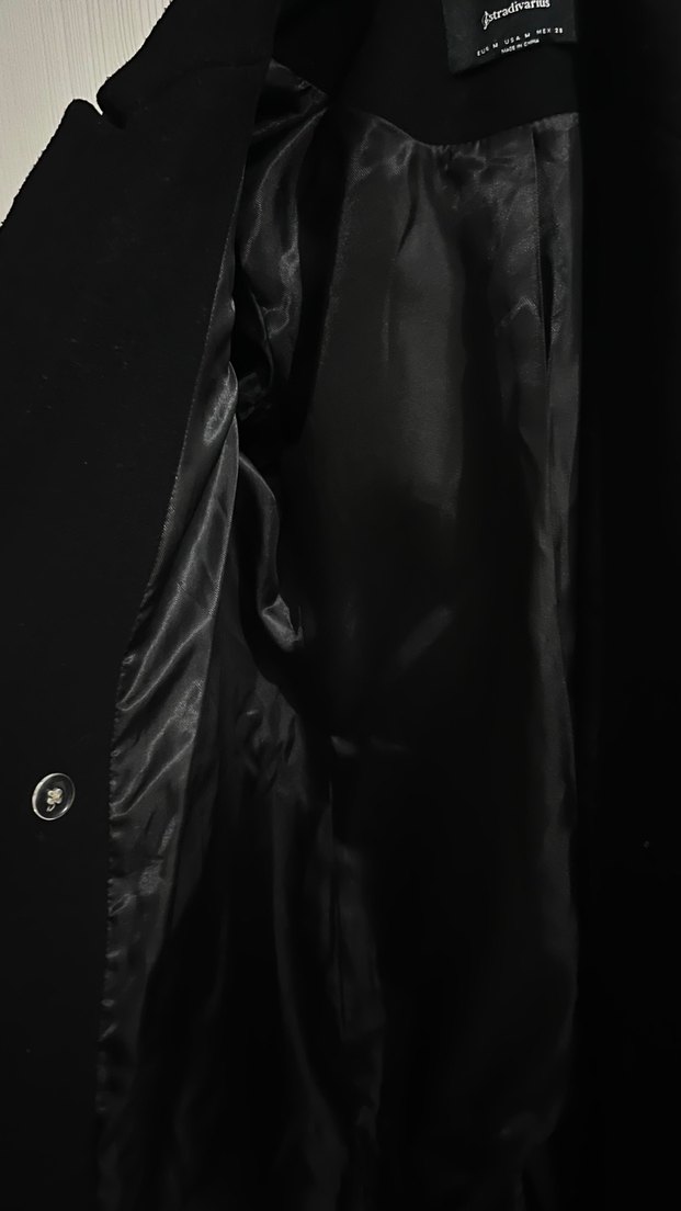 Siyah Tek Düğmeli Kaban - Görsel 3