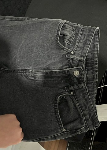 Kadın Sihah Gri Midi Denim Kot Pantolon - Görsel 3