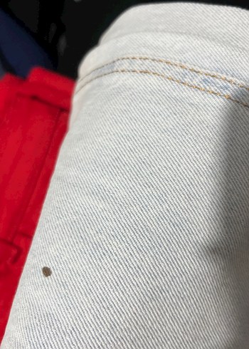 Mavi Beyaz Kadın Salaş Midi Denim Pantolon - Görsel 4