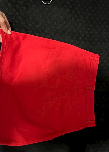 Kırmızı Midi Kadın Mini Etek - Görsel 2