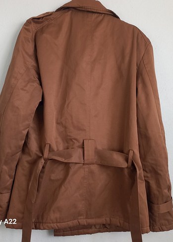 Kahverengi Deri Kemerli Midi Trençkot - Görsel 6